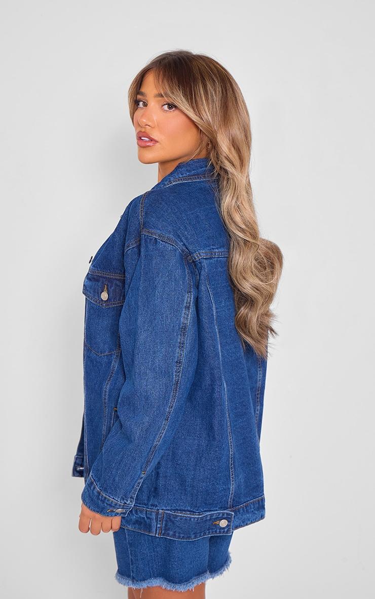 Indigo Oversized Denim Jacket Product Image