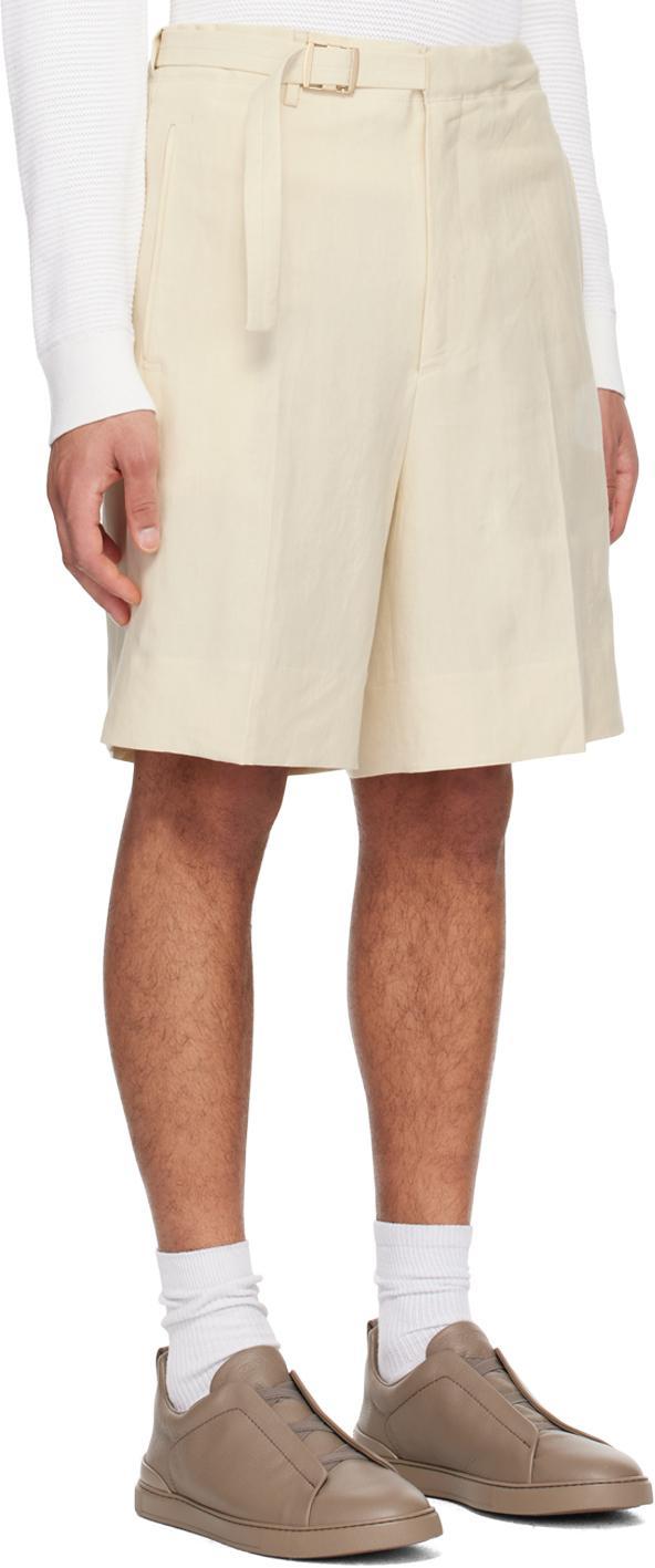 ZEGNA Off-white Cinch Shorts In 773c60a7 Off White Product Image