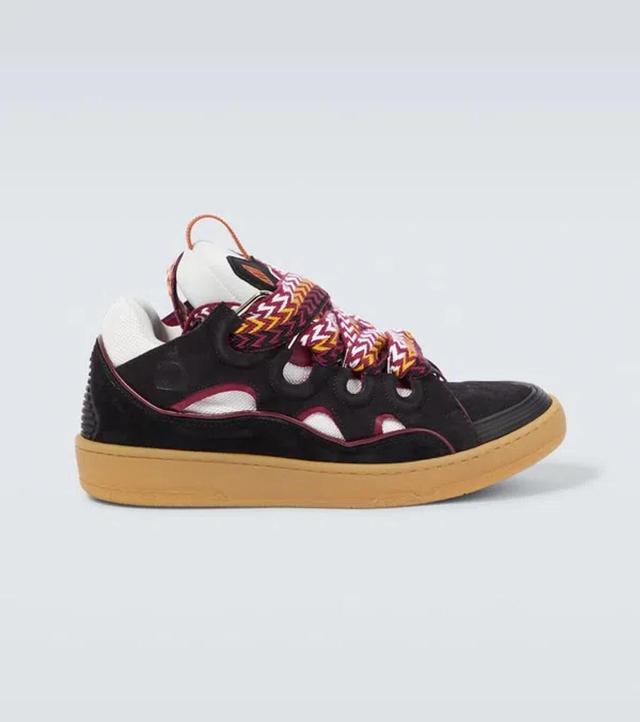 LANVIN Curb Suede Sneakers In Black Product Image