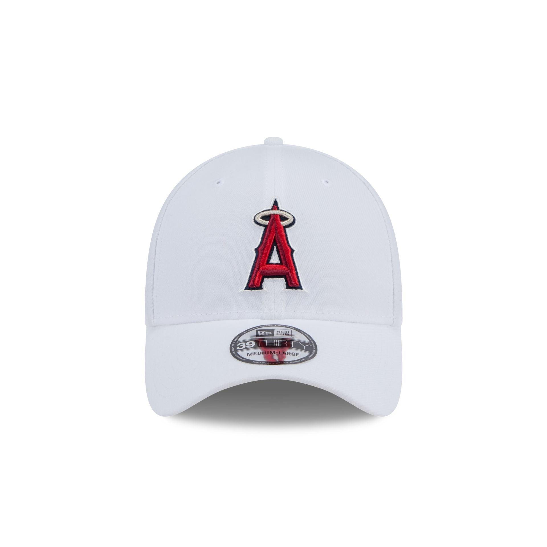 Los Angeles Angels Optic White 39THIRTY Stretch Fit Hat Male Product Image