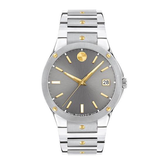 Men's Movado SE Two-Tone PVD Watch with Grey Dial (Model: 607514) Product Image