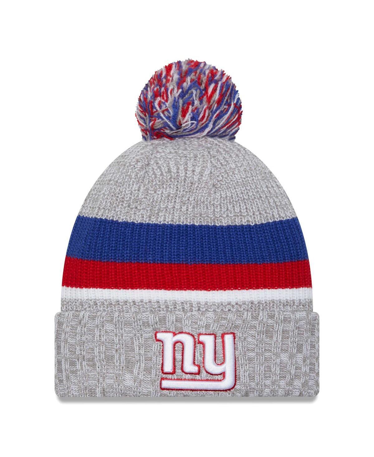 Mens New Era Heather Gray New York Giants Cuffed Knit Hat with Pom Product Image