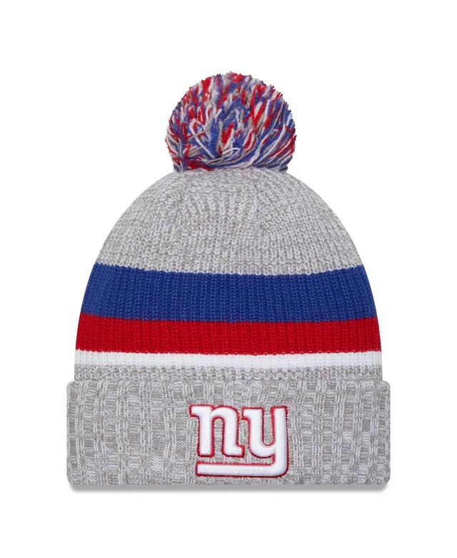 Mens New Era Heather Gray New York Giants Cuffed Knit Hat with Pom Product Image