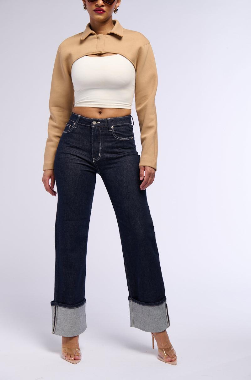 RILEY CUFFED HEM RELAXED FIT DENIM Product Image