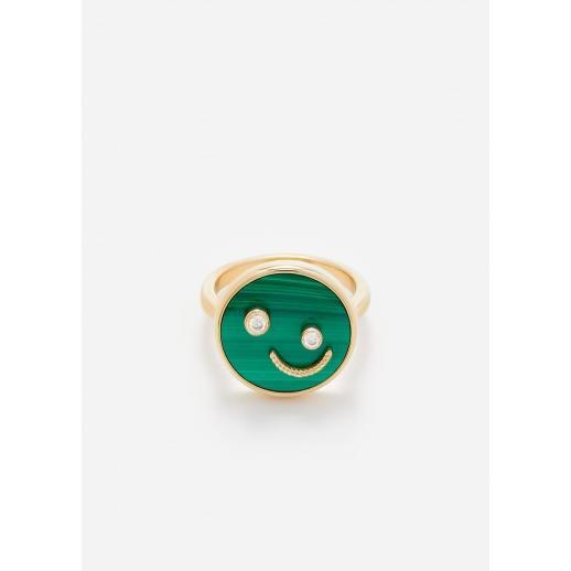 BAGUE PETIT SOURIRE MALACHITE OR JAUNE Product Image