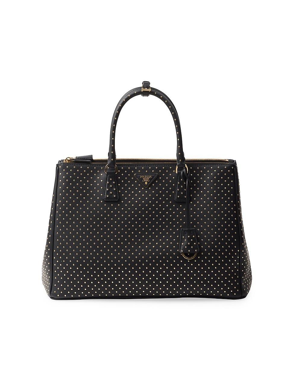 Womens Extra-Large Prada Galleria Studded Leather Bag Product Image