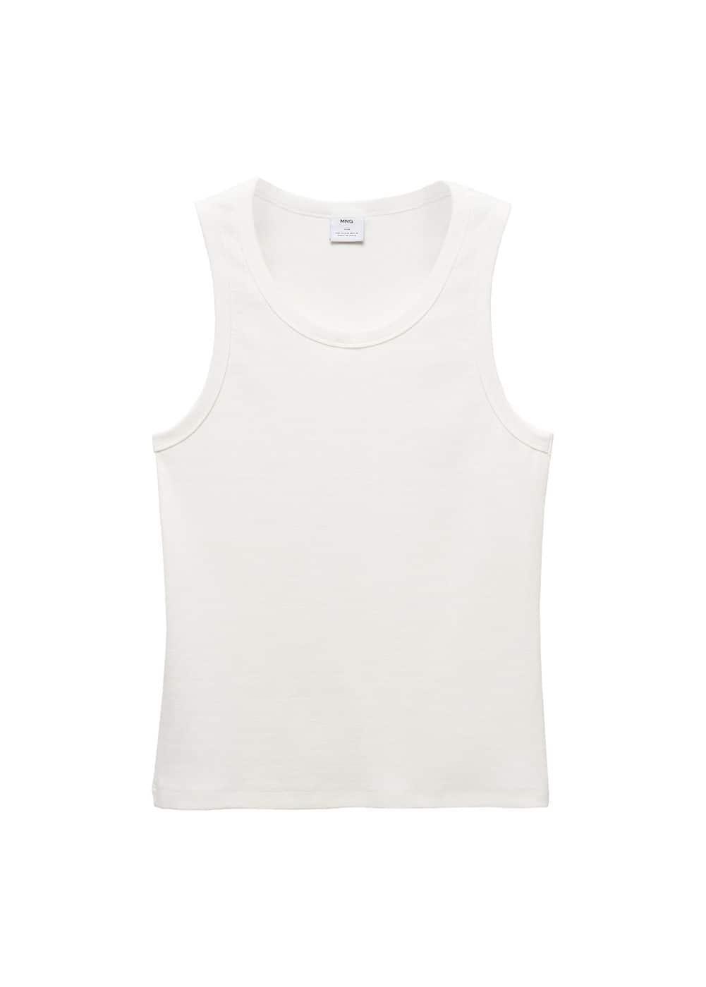 MANGO MAN - Strap cotton T-shirt off whiteMen Product Image