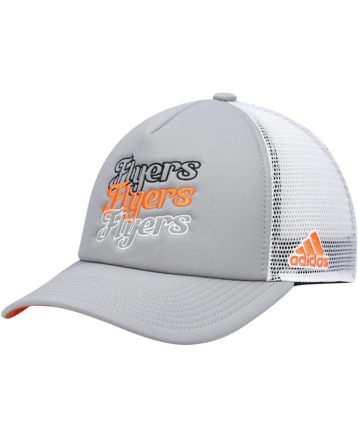 Women's adidas Gray/White Philadelphia Flyers Foam Trucker Snapback Hat Product Image