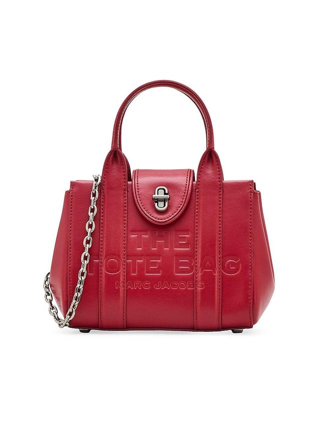 Womens Turn-Lock Leather Crossbody Tote Bag Product Image