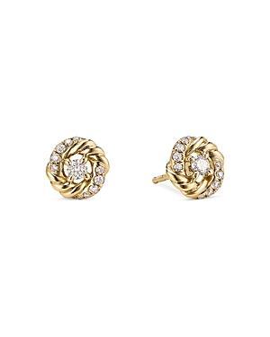 Womens Petite Infinity Earrings 18K Yellow Gold With Diamonds Product Image