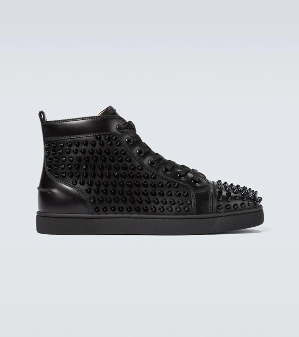 CHRISTIAN LOUBOUTIN Black Louis Spikes High-top Sneakers Product Image