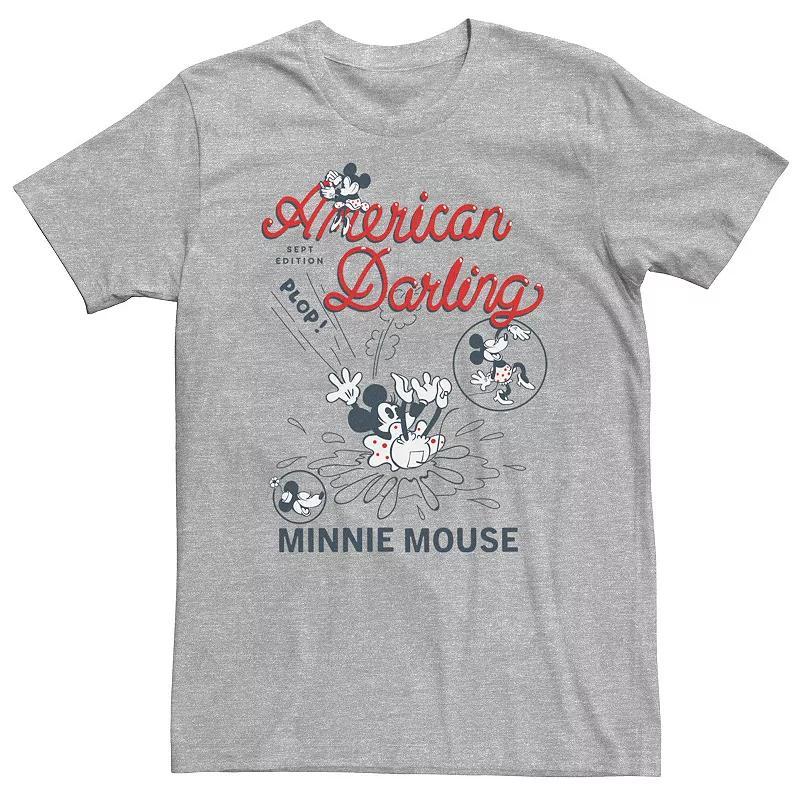 Big & Tall Disney Minnie Mouse American Darling Comic Tee, Mens Athletic Grey Product Image