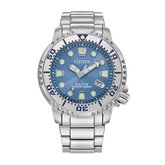 Men's Citizen Eco-DriveÂ® Promaster Marine Watch with Sunray Light Blue Dial (Model: Bn0165-55L) Product Image