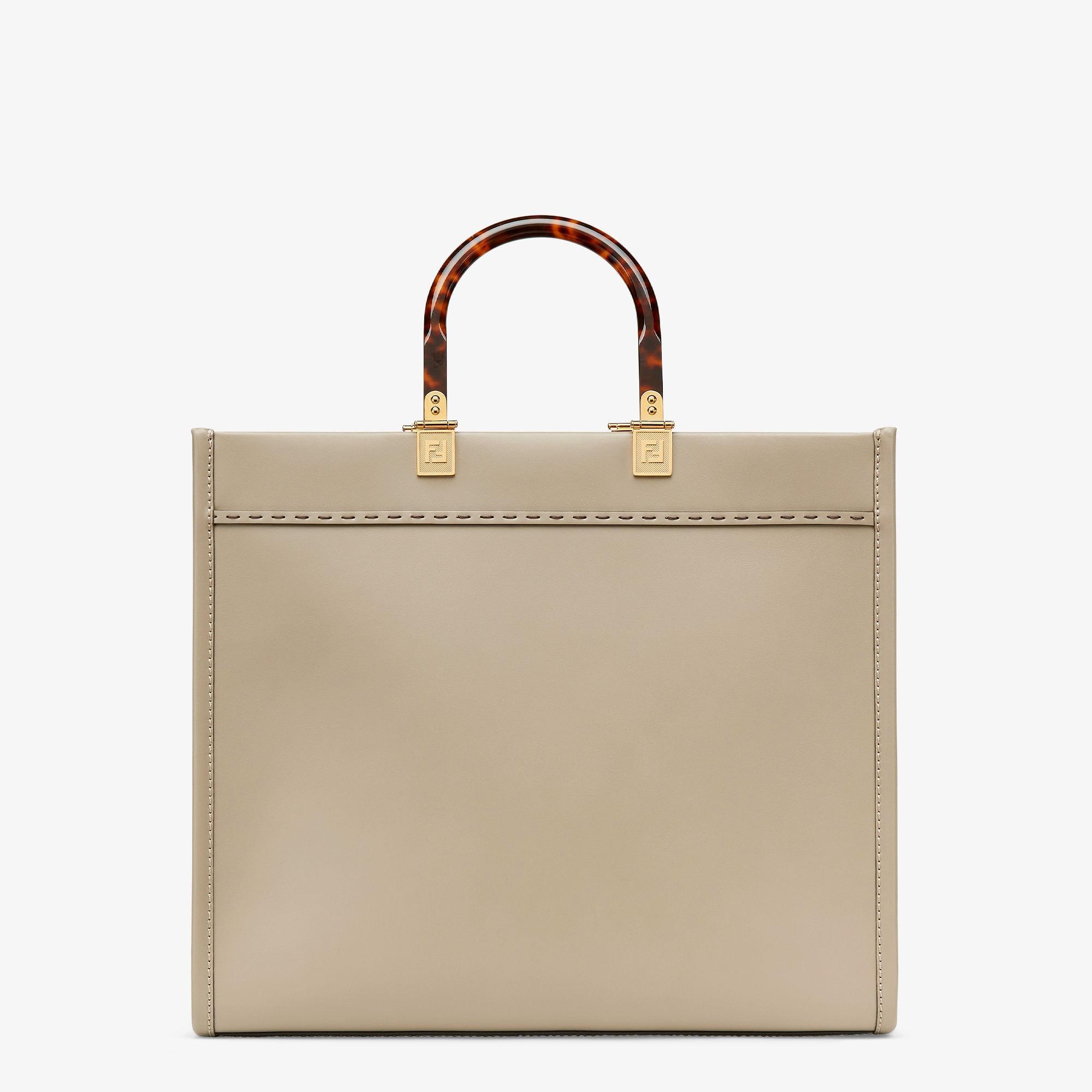 Fendi Sunshine MediumDove gray leather shopper Product Image