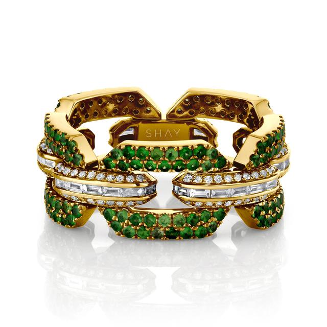 MEN'S GREEN GARNET PAVE BALL BRACELET Male Product Image