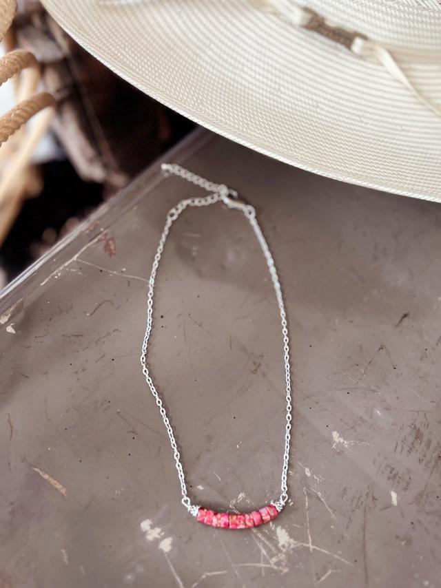 Handmade Red Gemstone Necklace Product Image