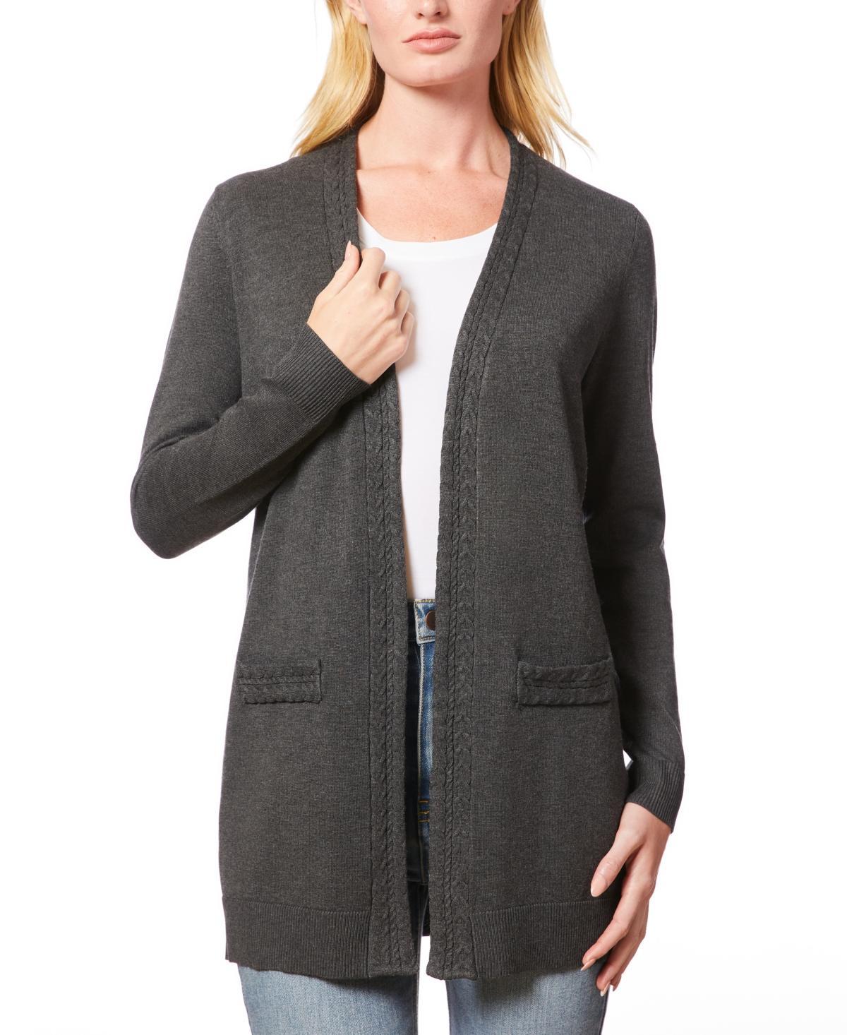 Melissa Paige Womens Braided-Trim Open-Front Cardigan, Regular & Petites Product Image