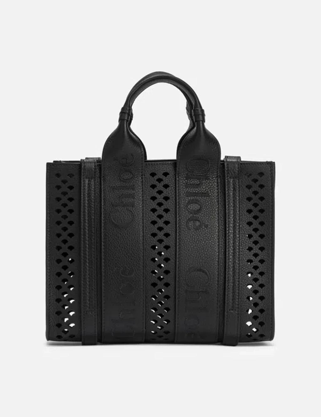 Small Woody Tote Bag In Black Product Image