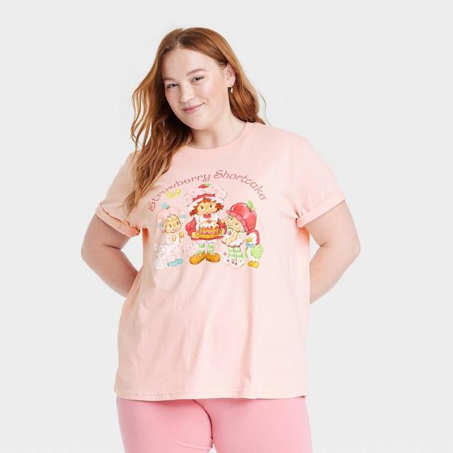 Womens Plus Size Strawberry Shortcake Short Sleeve Graphic T-Shirt Product Image