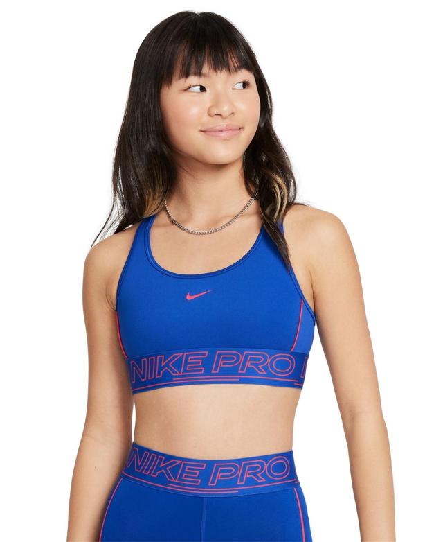 Nike Big Girls Pro Swoosh Sports Bra - Blackvolt Product Image