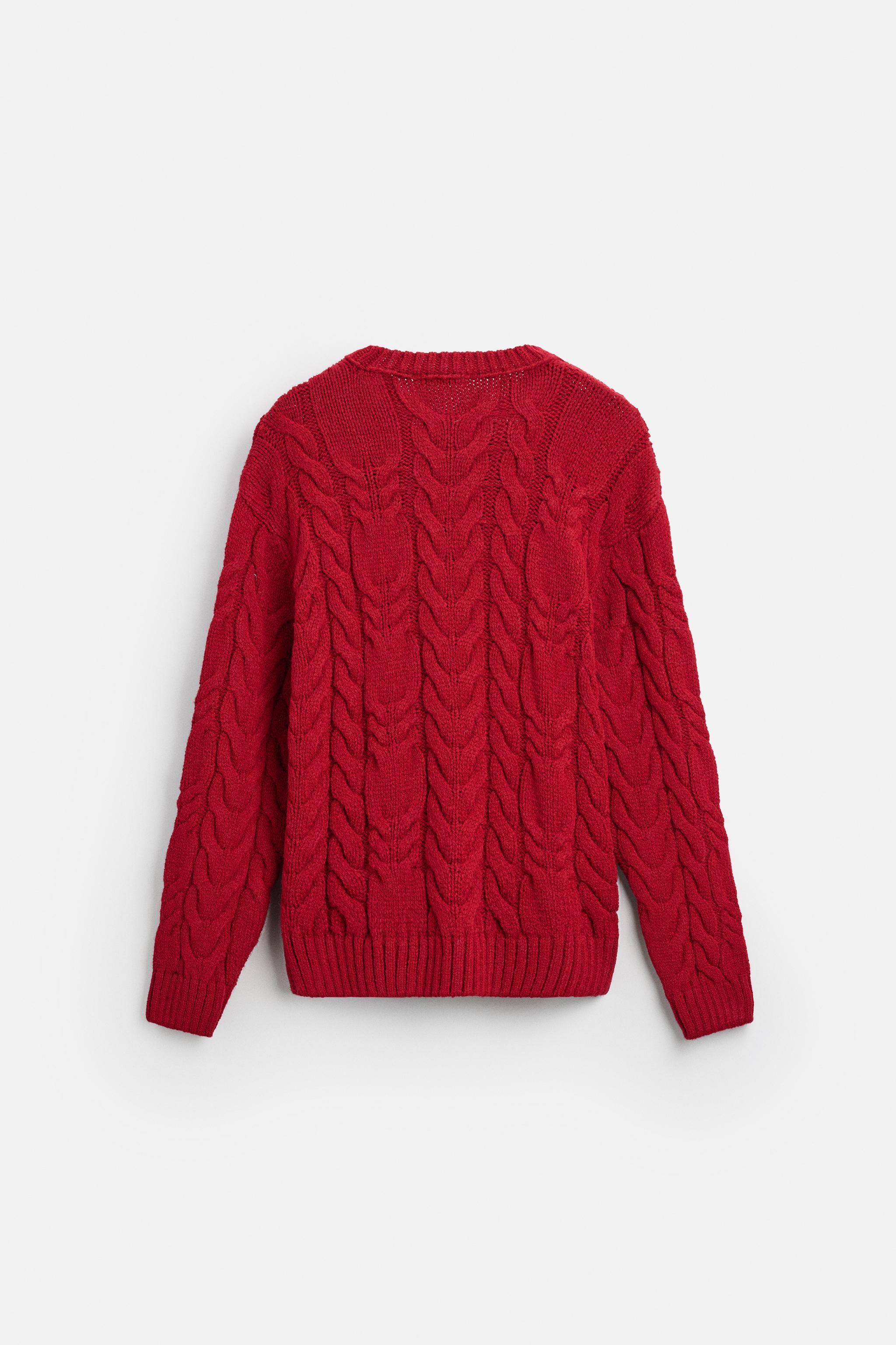 TEXTURED CABLE KNIT SWEATER Product Image