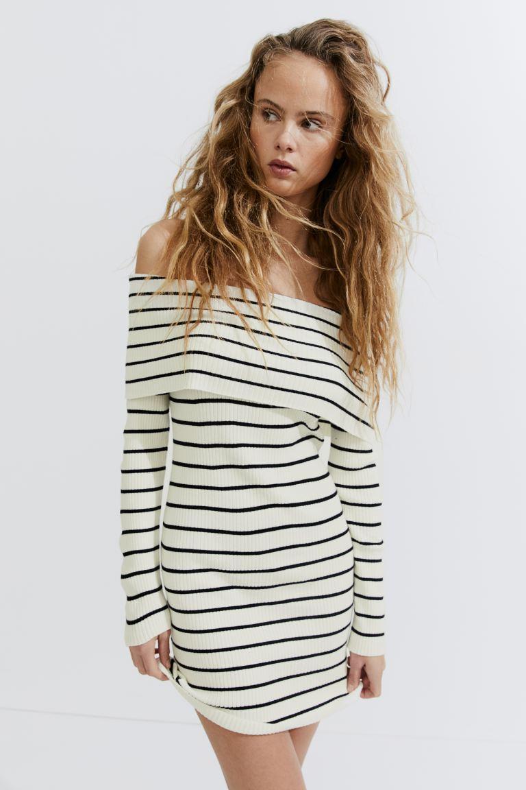 Rib-knit Off-the-shoulder Dress Product Image