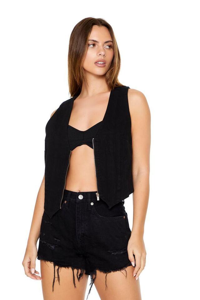 Cropped Zip-Up Vest | Forever 21 Product Image