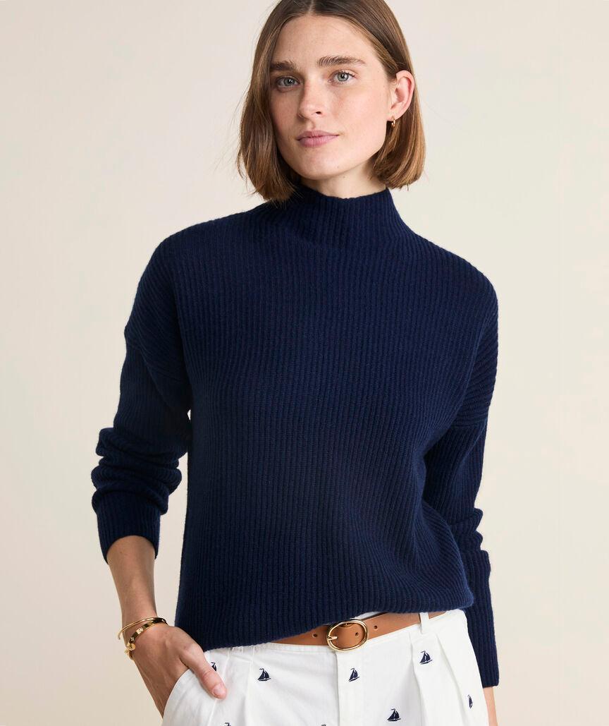 Seaspun Cashmere Ribbed Mockneck Sweater Product Image