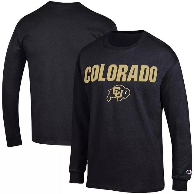 Mens Champion Colorado Buffaloes Straight Over Logo Long Sleeve T-Shirt Product Image