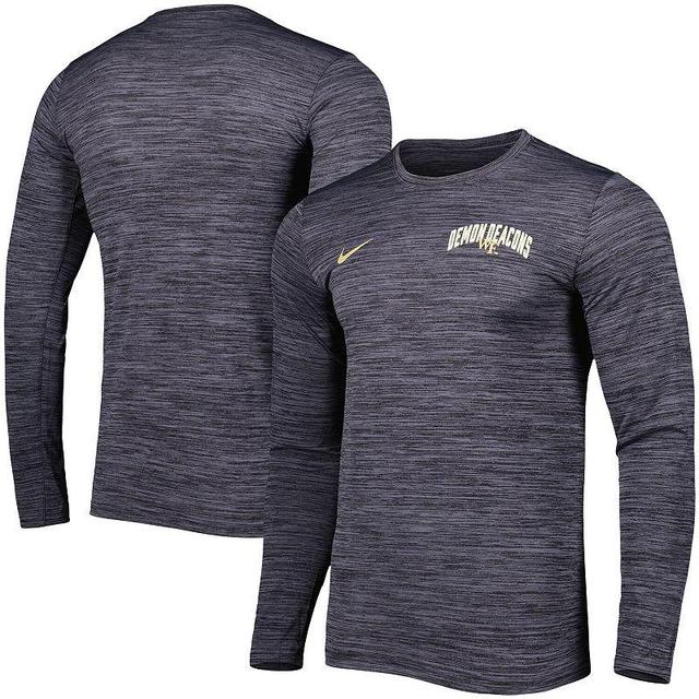 Mens Nike Black Wake Forest Demon Deacons Velocity Performance Long Sleeve T-shirt Product Image