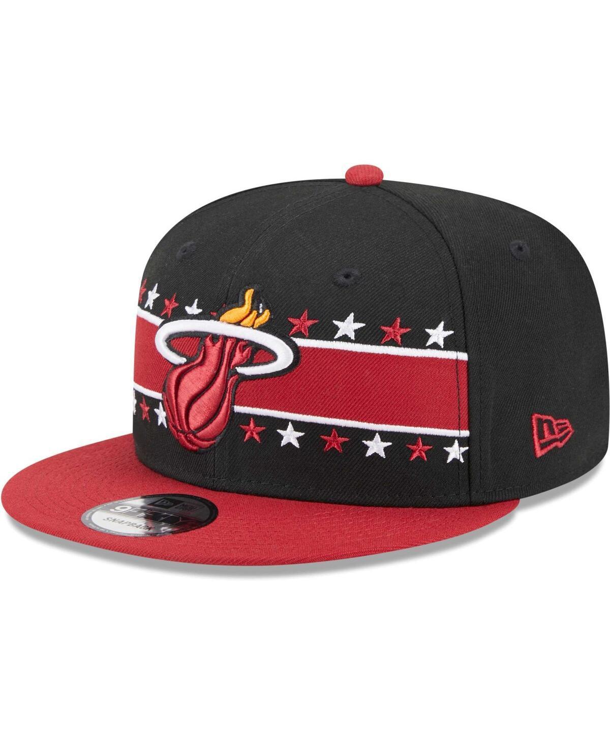 Mens New Era Miami Heat Banded Stars 9FIFTY Snapback Hat Product Image