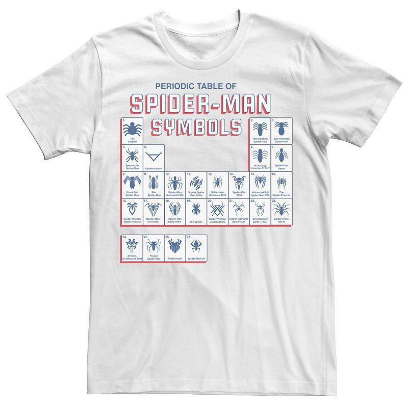 Mens Marvel Spider-Man Table Of Symbols Tee Product Image