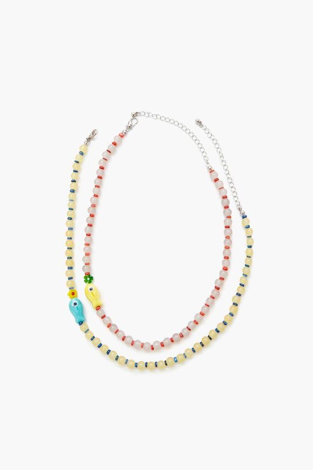 Beaded Fish Charm Necklace Set | Forever 21 Product Image