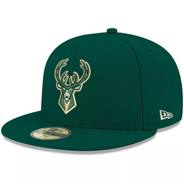 Mens New Era Milwaukee Bucks Official Team Color 59FIFTY Fitted Hat Product Image