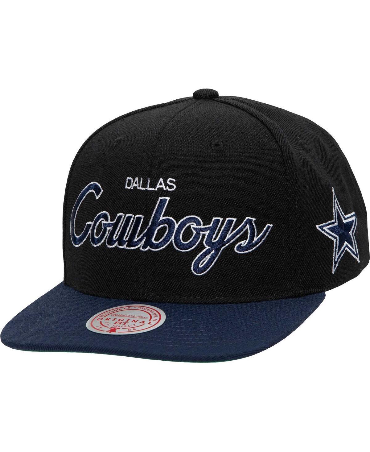 Mens Mitchell & Ness /Navy Dallas Cowboys Team Script 2.0 Snapback Hat Product Image