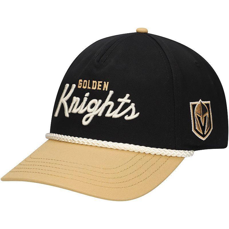 Mens American Needle Black/Gold Vegas Golden Knights Roscoe Washed Twill Adjustable Hat Product Image