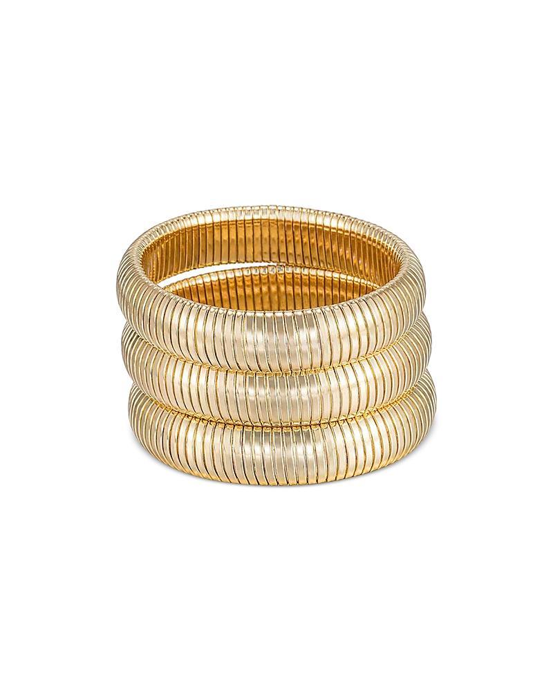 Womens Golden Hour 3-Piece Goldtone Stretch Bracelet Set Product Image