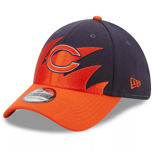 Mens Navy and Orange Chicago Bears Surge 39THIRTY Flex Hat - Navy Product Image