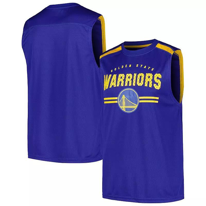 Mens Fanatics Royal Golden State Warriors Birdseye Muscle Tank Top Product Image