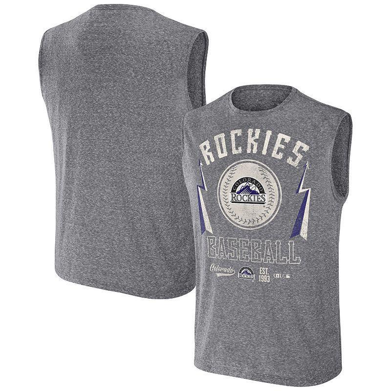 Mens Darius Rucker Collection by Fanatics Charcoal Colorado Rockies Muscle Tank Top Product Image