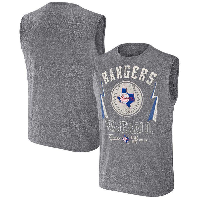 Mens Darius Rucker Collection by Fanatics Charcoal Texas Rangers Muscle Tank Top Product Image