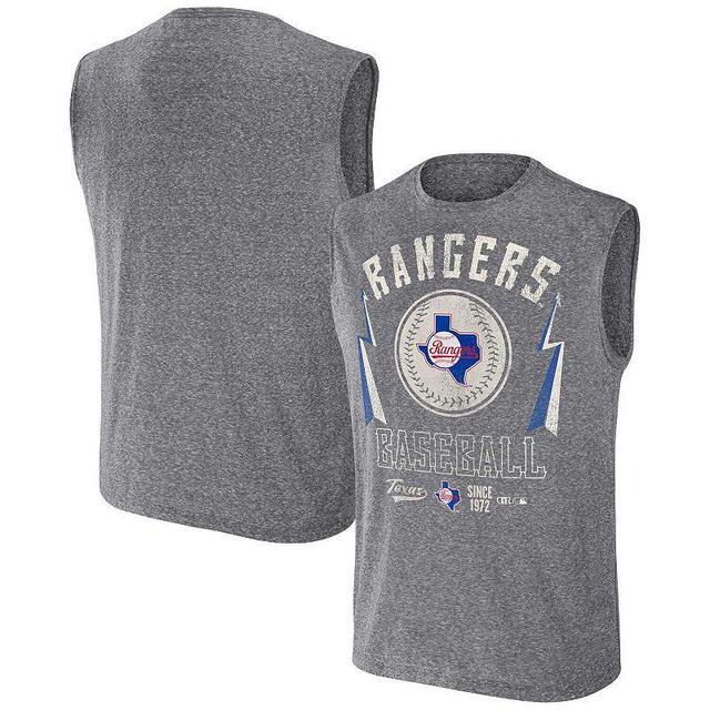 Mens Darius Rucker Collection by Fanatics Charcoal Texas Rangers Muscle Tank Top Product Image