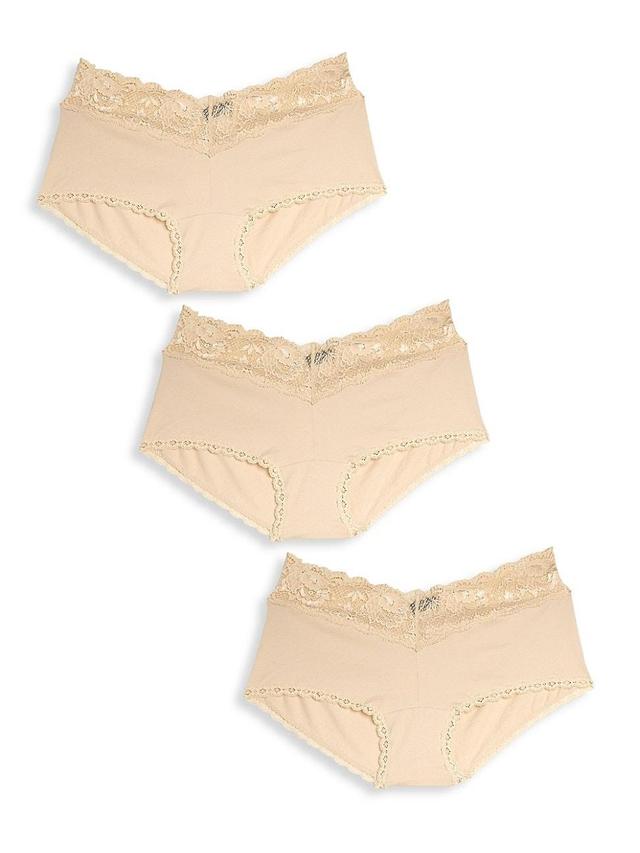 Womens 3-Pack Lace-Trim Brief Set Product Image