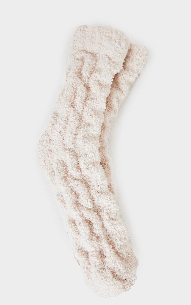 Cream Cosy Fuzzy Ankle Socks Product Image