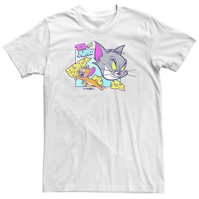 Big & Tall Tom And Jerry Cartoon Cheese Chase Tee, Mens Product Image