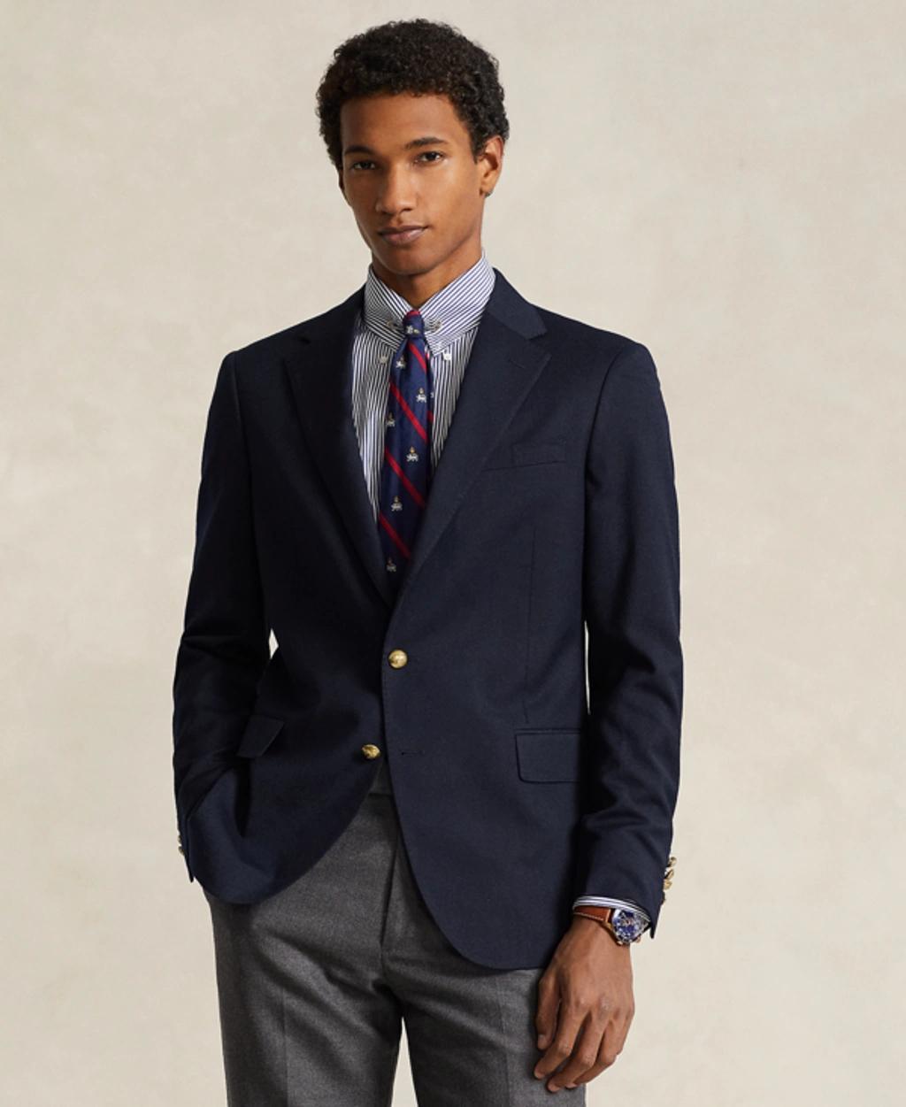 Men's Polo Modern Wool-blend Gabardine Blazer In Navy Product Image