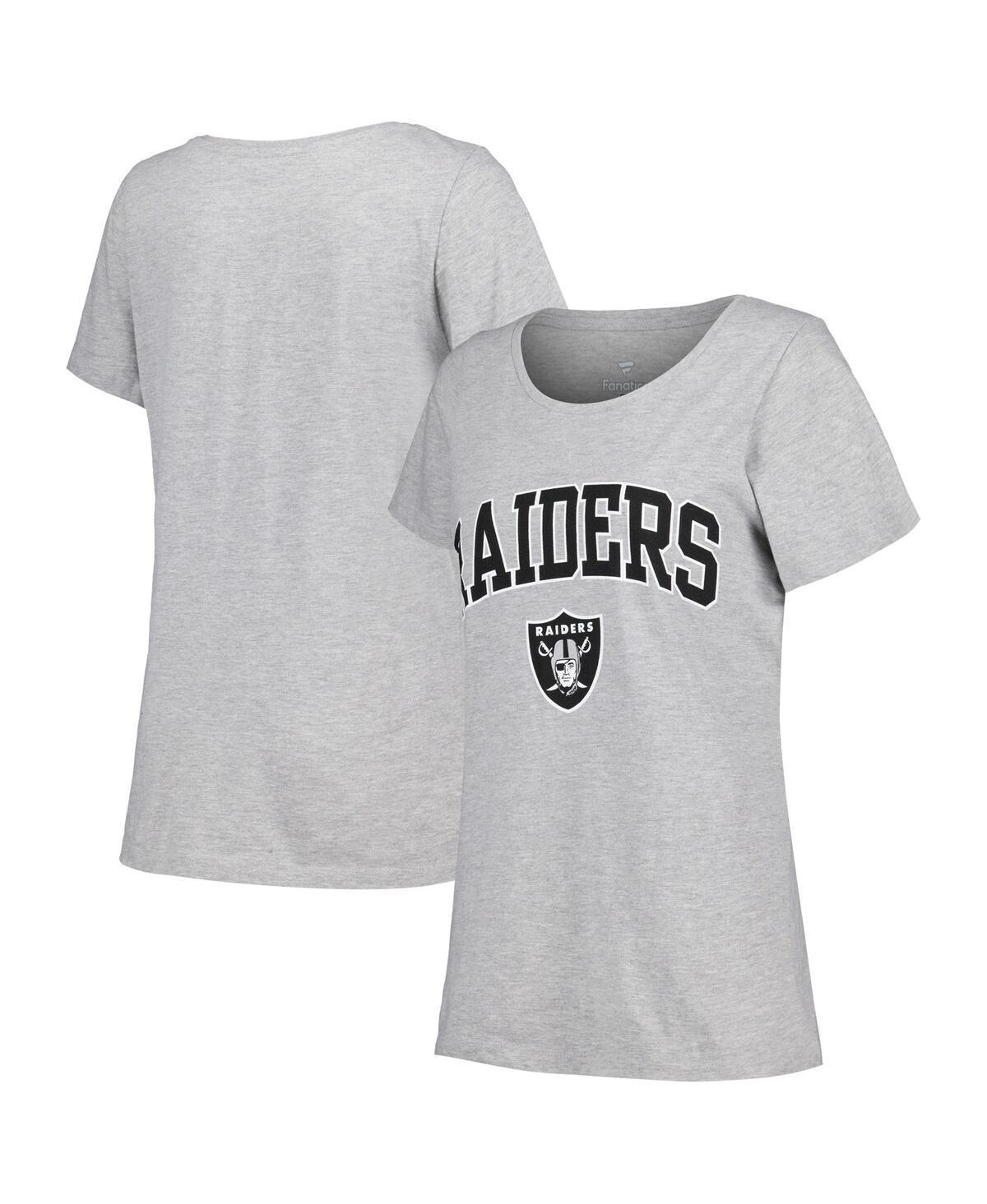 Womens Fanatics Heather Gray Las Vegas Raiders Plus Size Arch Over Logo T-shirt Product Image