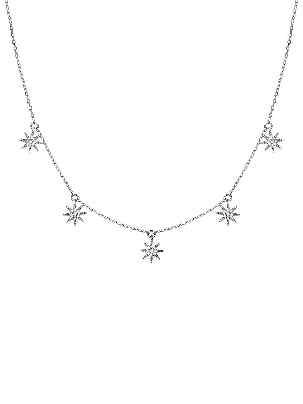 Womens Soleil 18K White Gold & Diamond Necklace Product Image