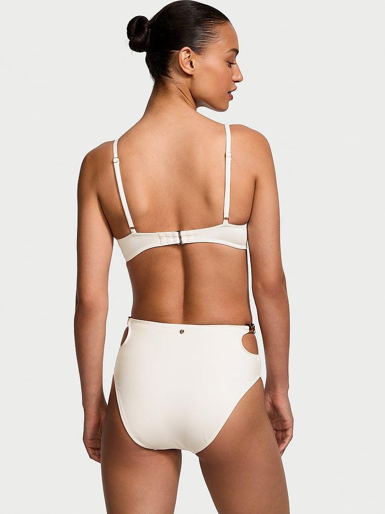 Chain-Link High-Waist Full-Coverage Bikini Bottom Product Image