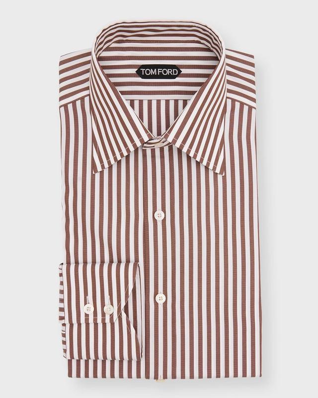 Mens Slim Fit Stripe Dress Shirt Product Image